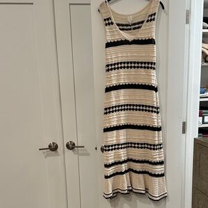 Joie Striped Knit Dress - Cream and Black